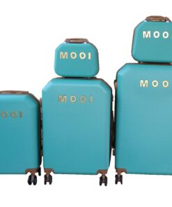 5 Pieces Travel Trolley Luggage Set - Durable, Lightweight, Versatile Suitcases - Green