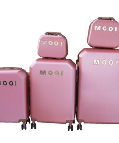 5 Pieces Travel Trolley Luggage Set - Durable, Lightweight, Versatile Suitcases - Rose-Gold