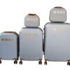 5 Pieces Travel Trolley Luggage Set - Durable, Lightweight, Versatile Suitcases - Silver