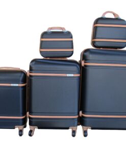 5 Suitcases Travel Trolley Luggage Set - Black