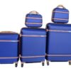 5 Suitcases Travel Trolley Luggage Set - Blue