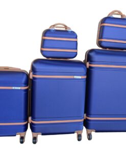 5 Suitcases Travel Trolley Luggage Set - Blue