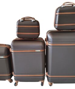 5 Suitcases Travel Trolley Luggage Set - Brown