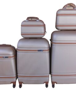 5 Suitcases Travel Trolley Luggage Set - Gold