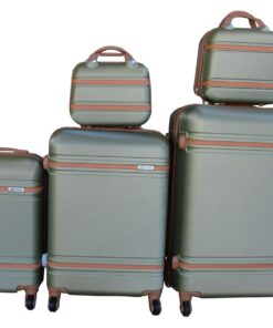 5 Suitcases Travel Trolley Luggage Set - Light Green