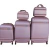 5 Suitcases Travel Trolley Luggage Set - Rose Gold