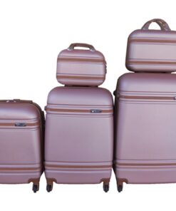 5 Suitcases Travel Trolley Luggage Set - Rose Gold