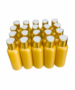 50 x 100ml Gold Luxurious HDPE Bottles with Gold + White Caps