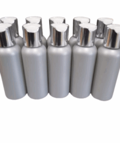 50 x 100ml Grey Luxurious HDPE Bottles With any Choice of Flip Caps Colour - Silver