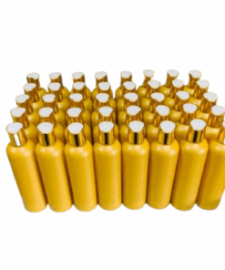 50 x 250ml Gold Luxurious HDPE Bottles with Gold + White Caps