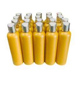 50 x 250ml Gold Luxurious HDPE Bottles with Silver + White Caps