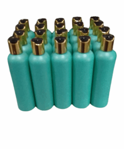 50 x 250ml Green Luxurious Hdpe Bottles With Gold + Black Caps
