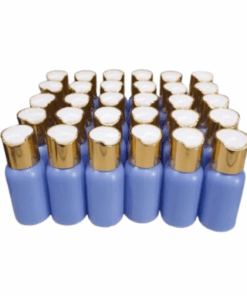 50 x 50ml Blue Luxuries HDPE Bottles with Gold/White Caps