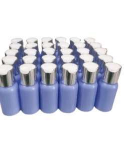 50 x 50ml Blue Luxuries HDPE Bottles with Silver/White Caps