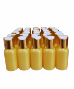 50 x 50ml Gold HDPE Luxuries Bottles with Gold/White Caps