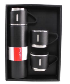 500ml Stainless Steel Double Wall Thermos Vacuum Flask & 180ml Cups