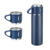 500ml Stainless Steel Thermo Bottle with Cups Vacuum Insulated Flask Set - Blue
