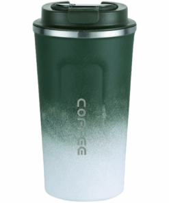 500ml Vacuum Cup Stainless Steel Temperature Display Coffee Flask - Green