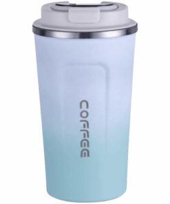 500ml Vacuum Cup Stainless Steel Temperature Display Coffee Flask - White