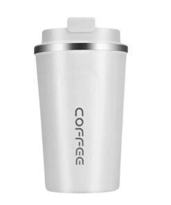500ML Vacuum Insulated Travel Flask Mug Double Wall Leakproof Coffee Cup - White