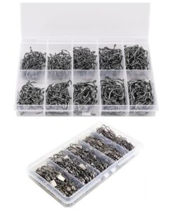 500pcs Fishing Hooks with 200pcs Barrel Snap Swivels