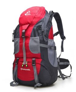 50L Large Capacity Water Resistant Outdoor Sport Daypack Hiking Backpack - Red