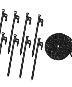 50m Reflective Camping Tent Rope & 8 Stakes Set