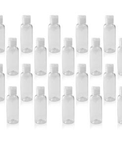 50ml Clear Bottles with Flip Top Caps - Set of 20