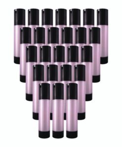 50ml Pink & Glossy Black Airless Bottle - 25 Pack