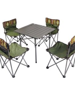 54x50x50cm Folding Camping Table & Mini 4 Piece 38x34x58 Chair Set FX7046-1