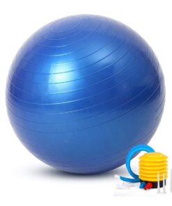 55cm Exercise Gym Yoga Ball Anti Burst Balance Fitness Ball With Air Pump - Blue