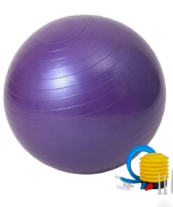 55cm Exercise Gym Yoga Ball Anti Burst Balance Fitness Ball With Air Pump - Purple
