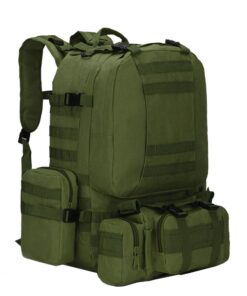 55l Tactical Backpack with 3 Molle Bags for Travel Camping Hiking - Green