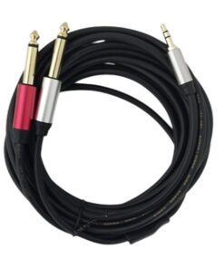 5m Microphone Cable with S3.5mm to 2xS6.35mm Versatile Audio Connectivity