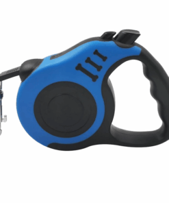 5M Retractable Dog Leash with Anti-Slip Handle - "3 Bone" - Blue, Black