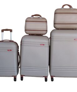 5Piece Travel Trolley Luggage Set-Durable - Lightweight - Versatile Suitcases - Gold