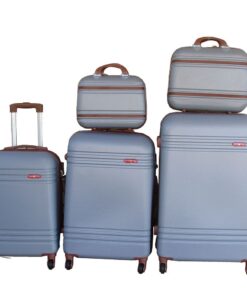 5Piece Travel Trolley Luggage Set-Durable - Lightweight - Versatile Suitcases - Silver