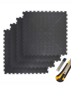 5SQM Gym PVC Interlocking Tiles - 20 Pieces - Black
