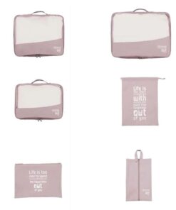 6-in-1 Packing Cubes Travel Luggage Organizers Bag For Suitcase RH2203 - Pink