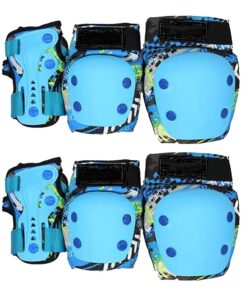 6-in-1 Thickening Adjustable Sports Protective Gear Kit for Kids - Blue