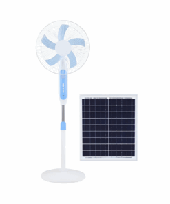 6-Inch 20W Solar Rechargeable Portable Stand Fan with LED Light & USB Port
