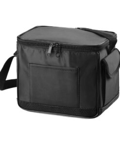 6 Pack Cooler Bag or Lunch Bag with Shoulder Strap - Black - 50 Pack