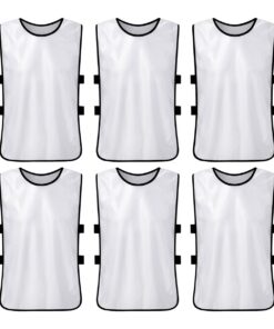 6 Pack Football Basketball Training Vest Confrontation Suit Training Vest - White-Kids Size - Youth