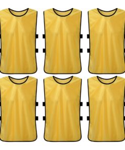 6 Pack Football Basketball Training Vest Confrontation Suit Training Vest - Yellow-Kids Size - Youth