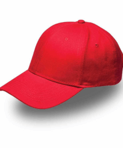 6 Panel Cotton Cap - Red