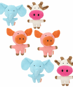 6 Pcs Stuffed Dog Plush Toys with Squeaker Safe and Durable Chew Toys