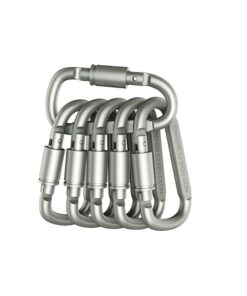 6 Piece Aluminum Alloy Carabiner D-ring Snap Clip Lock Buckle Hook