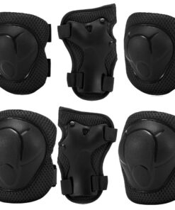 6 Piece Knee - Elbow & Wrist Guard Set for Children - 2-7yrs - 15-35kg - Black