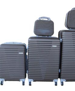 6 Suitcases Travel Trolley Luggage Set - Black