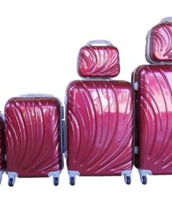 6 Suitcases Travel Trolley Luggage Set - Red